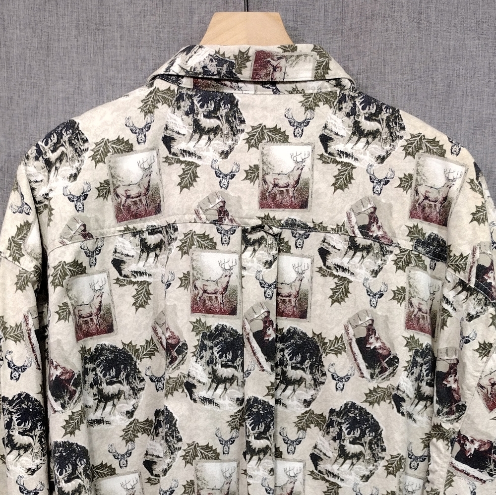 Magellan Deers Print Button Shirt Mens XXL Multicolor Outdoor Hiking Hunting - Picture 6 of 8